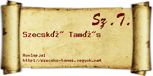 Szecskó Tamás névjegykártya